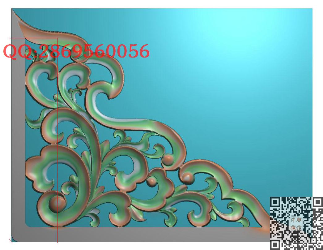 05138 皇宫椅角花_镂空洋花角花仿古雀替精雕图浮雕图